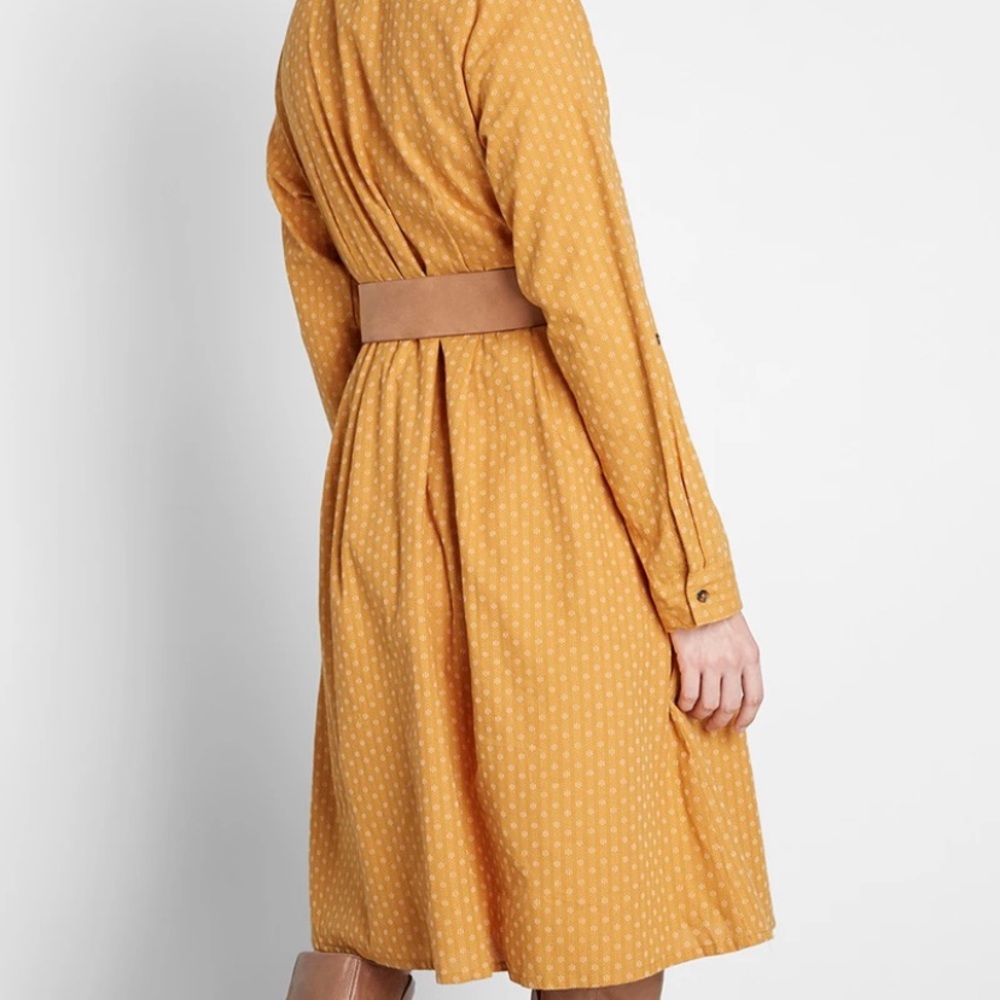 ModCloth Mustard Shirt Dress Size 2 - Picture 4 of 15